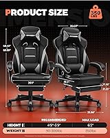 Vista 3 de GTPLAYER Gaming Chair with Footrest, Big and Tall Game Chair 350lb Racing Style Computer Chair, Ergonomic Executive Office Chair High Back with
