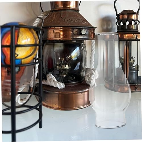 Miniatura 6 de Housoutil Lámpara de aceite Pantalla de cristal de queroseno Lámpara de reemplazo de chimenea 2.1 in de diámetro hecha a mano estilo vintage Pantalla