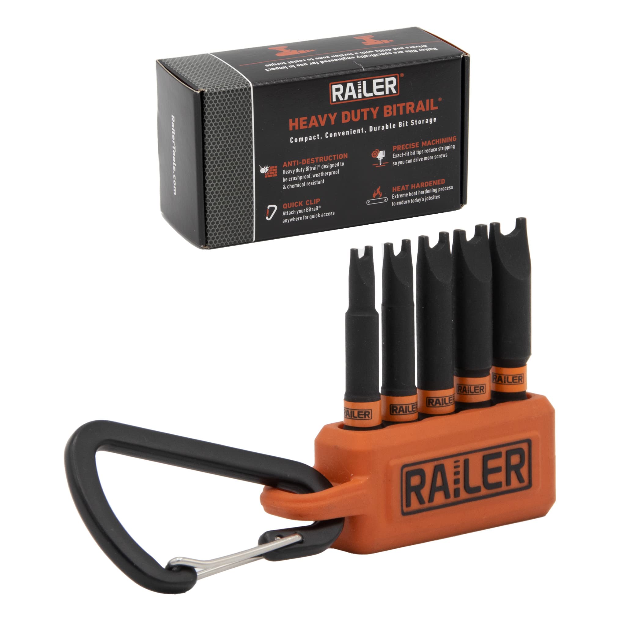 Spanner Screwdriver Bit Set - Railer 5PC S2 Steel 2" Spanner Snake Eyes Impact Driver Bit Set With A Tool Storage Bit Holder & Carabiner