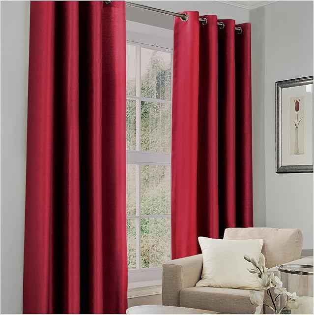 GC GAVENO CAVAILIA Eyelet Top Blackout Curtains Large Door Thermal Insulated Panels For Bedroom/Living Room, Deep Red, 66X72 Inch