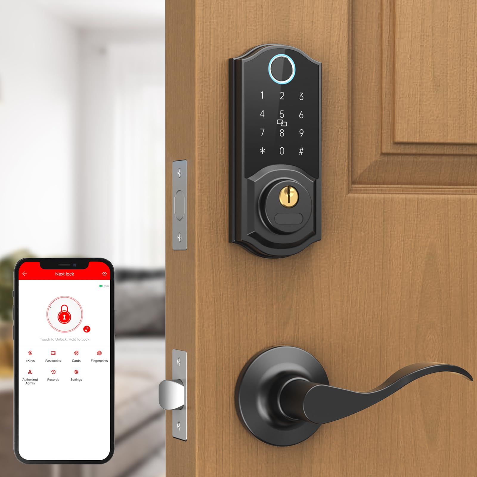 Keyless Entry Deadbolt NUTOMO Keyless Entry Door Lock - Fingerprint ...