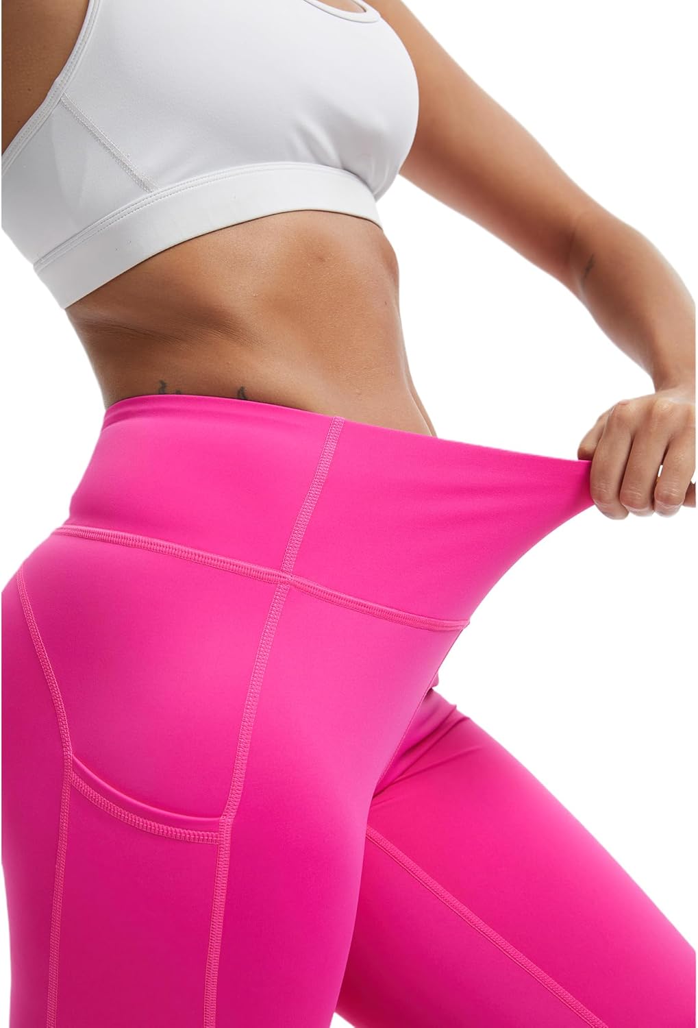 VME High Waisted Yoga Pants with Pockets - Tummy Control Workout Running Yoga Legging for Women - Image 8