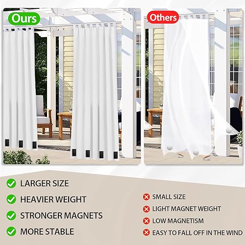 Miniatura 3 de 24 piezas de pesos para cortinas para exteriores, impermeables, envueltas en plástico, pesos magnéticos para exteriores, imanes cuadrados