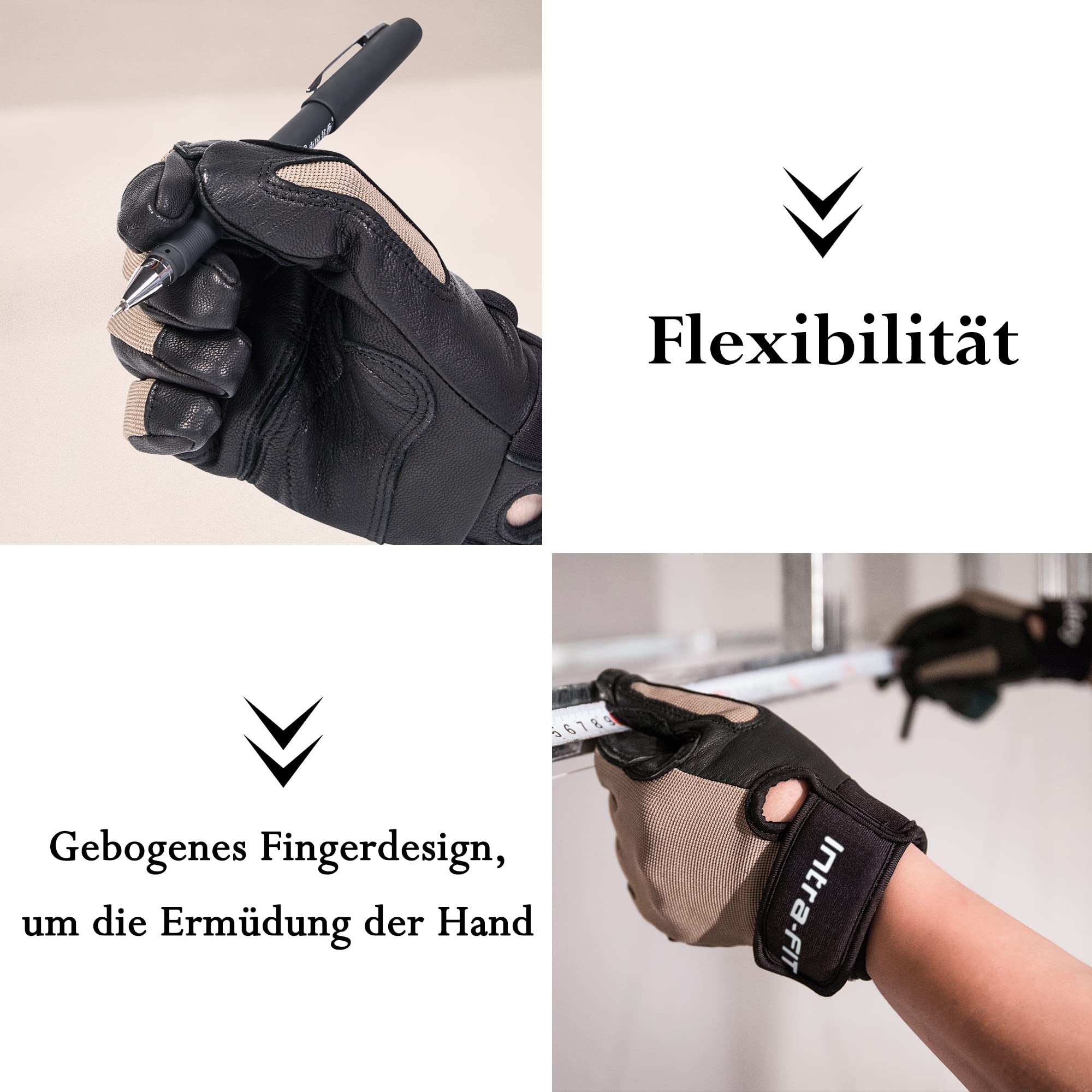 Kletterhandschuhe strapazierfähiger Ziegenleder Arbeitshandschuhe Abriebschutz Kletter Sporthandschuhe Seil Handschuhe für Abseilen, Bergsteigen, Abenteuer, Outdoor-Sport,Rettung