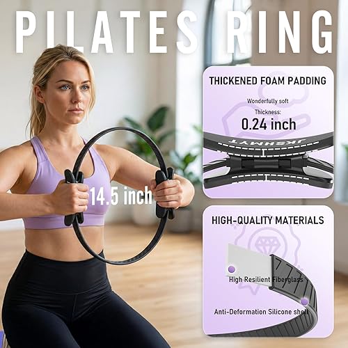 Miniatura 2 de Pilates Ring Kit for Women, Pilates Equipment  14.5" Home Magic Circle Workout with Pilates Ball, Resistance Bands, Better me Pilates Essentials