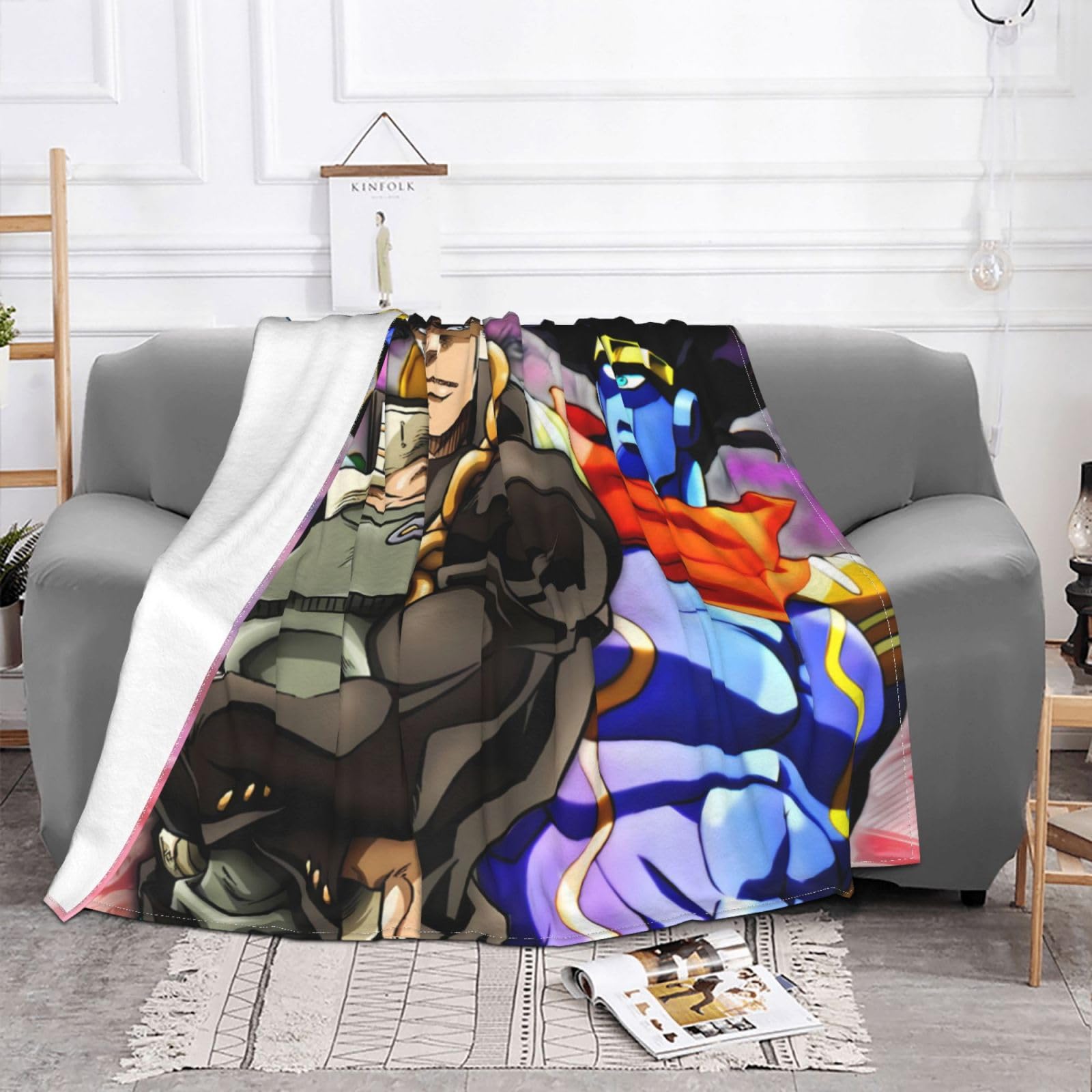 Amazon｜ジョジョの奇妙な冒険 空条 承太郎 毛布 ブランケット  