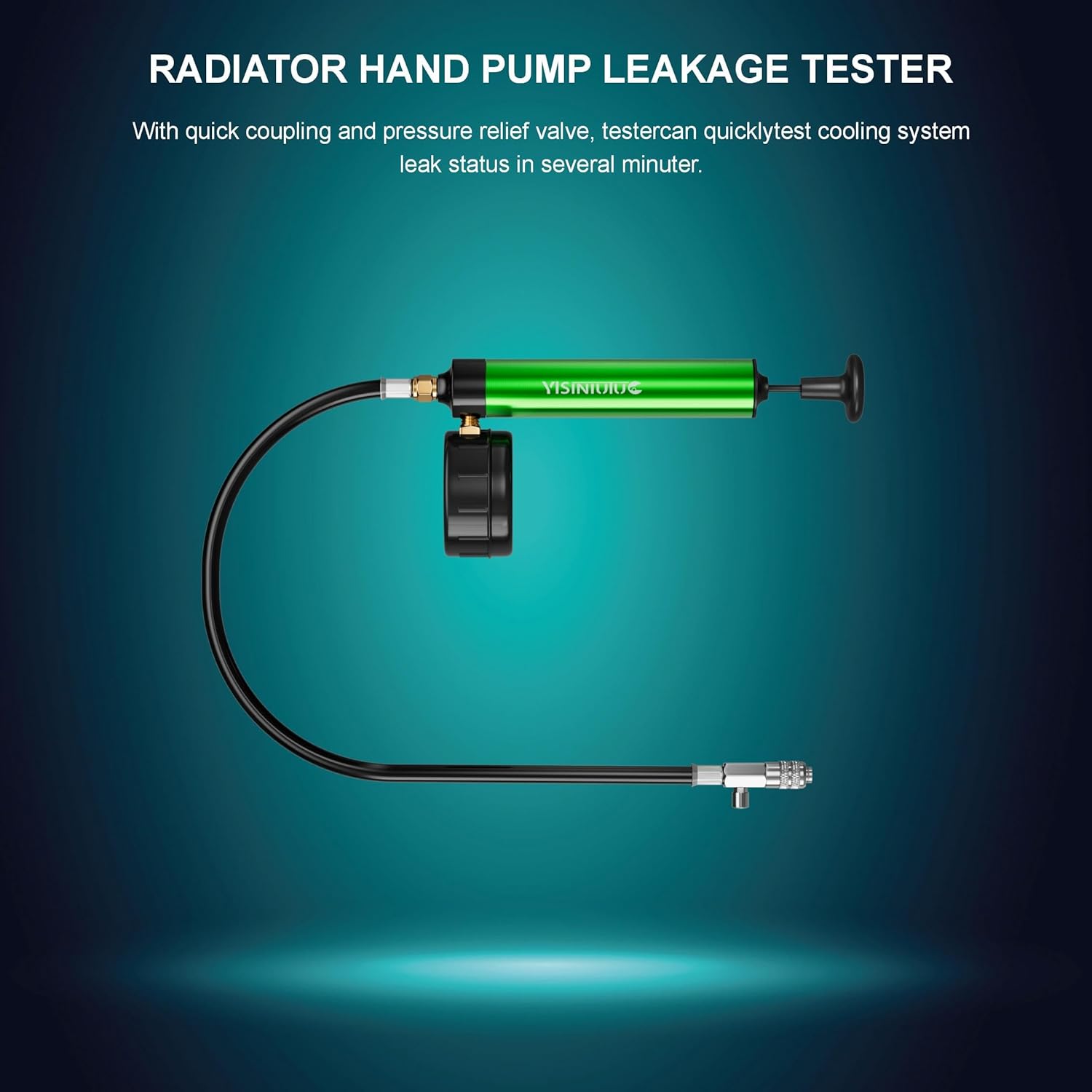 Universal Radiator Pressure Tester, Aluminum Automotive Cooling System Radiator Pressure Tester Tool,Pressure Test Pump with Pressure Gauge,Fit for Adapters for Various Car Models