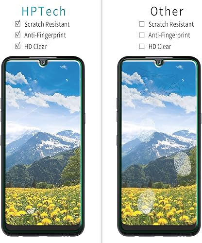 Miniatura 2 de HPTech Paquete de 2 protectores de pantalla de vidrio templado para LG K51, Reflect, Q51, fácil de instalar, dureza 9H, sin burbujas
