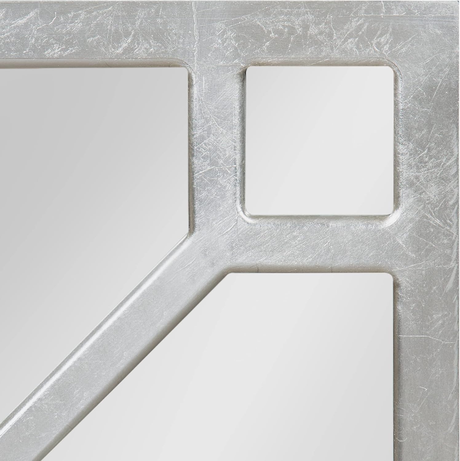 Kate and Laurel Vanderford Wooden Window Frame Wall Mirror, 18x47.25, Silver