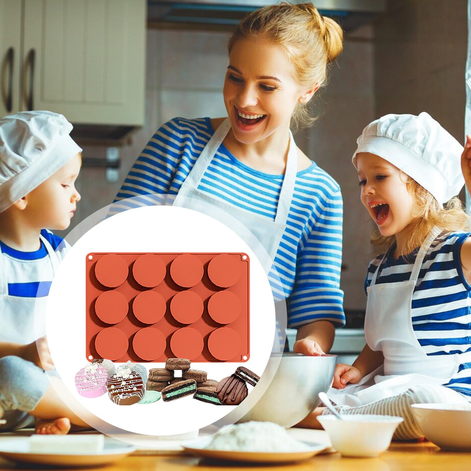 Silikon-Kuchenform, Süßigkeitenformen aus Silikon-Kuchen-Puck-Form aus mit | 12 Mulden,Schokoladenformen, Kuchenform für, Pudding, Kuchen machen, Schokolade