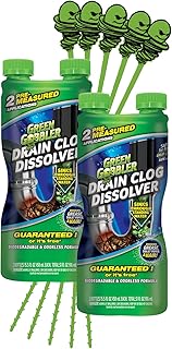 Green Gobbler Liquid Hair Drain Clog Remover, For Toilets, Sinks, Tubs - Septic Safe, 2 Pack + 5 Hair Snake Tools