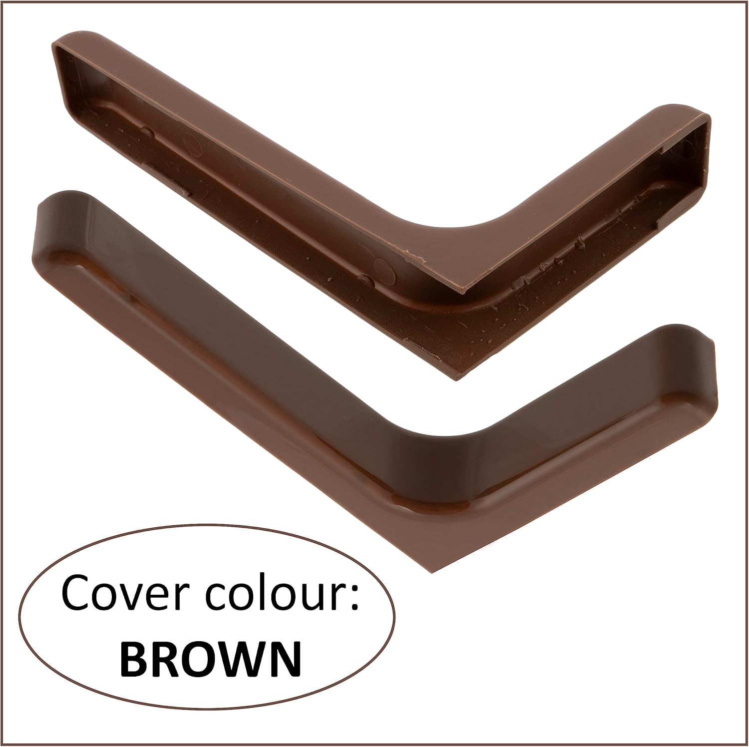 AERZETIX - C41755 – Set of 2 brackets for shelf brackets with right angle 110 x 75 x 22 mm with plastic cover 118 x 77 x 25 mm for wall mounting – made of steel – brown