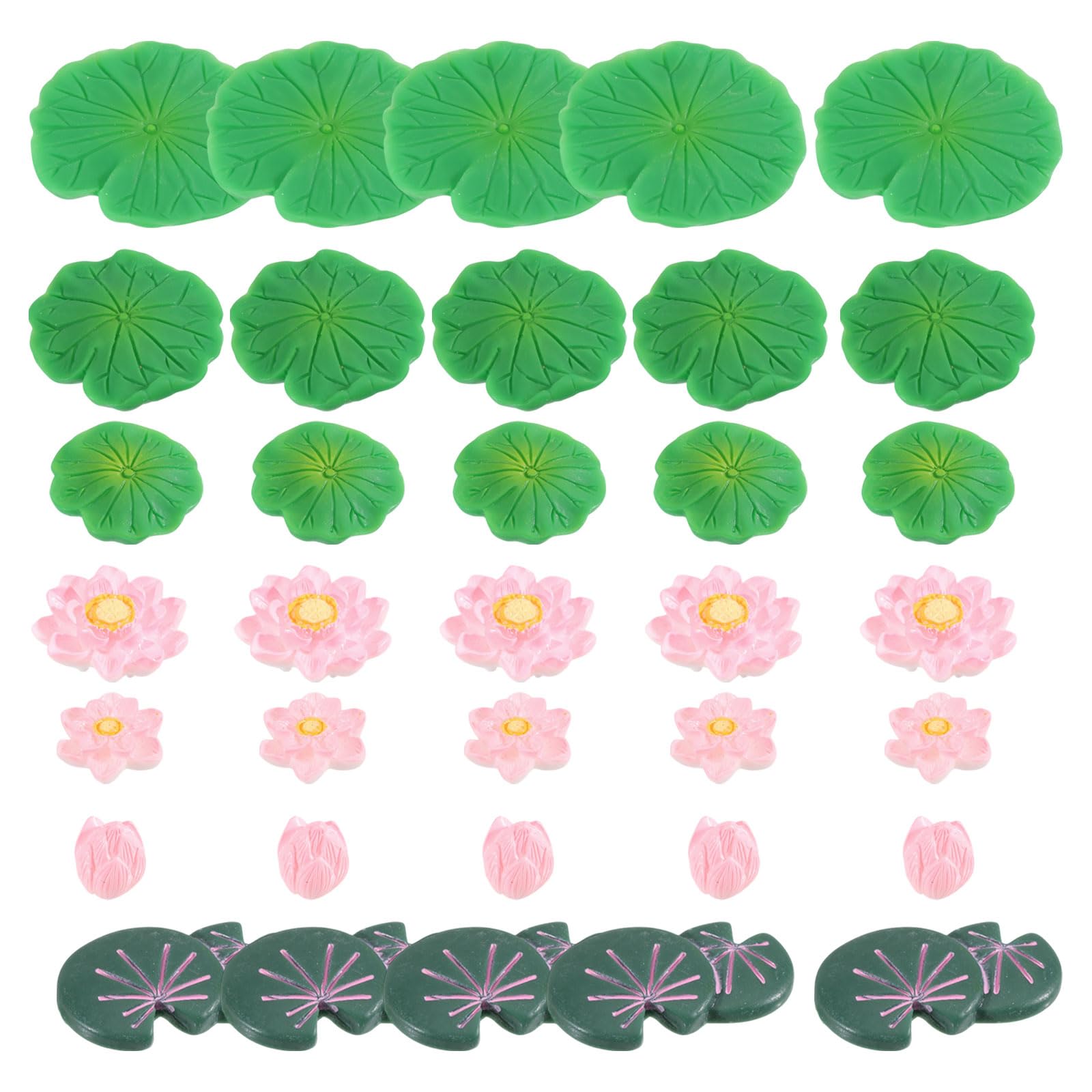 Fleurs de lotus miniatures en résine CHGCRAFT haute finition pour étang