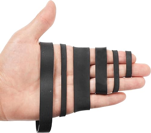 Miniatura 5 de 65 bandas de goma de varios tamaños, color negro, 6 tamaños 1.5 pulgadas, 2 pulgadas, tamaño 82 tamaño #94 tamaño 64 tamaño 105 bandas elásticas