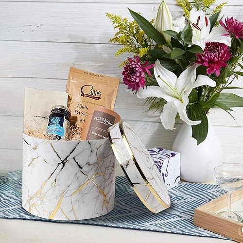 Miniatura 3 de Cajas de regalo con tapas caja de regalo blanca y dorada de varios tamaños caja de regalo grande para regalos bonitas flores cajas de regalo para