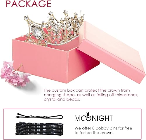 Miniatura 7 de Corona de boda para novia, tiara de princesa con diamantes de imitación para mujer, corona de reina de graduación, concurso, corona de boda nupcial,