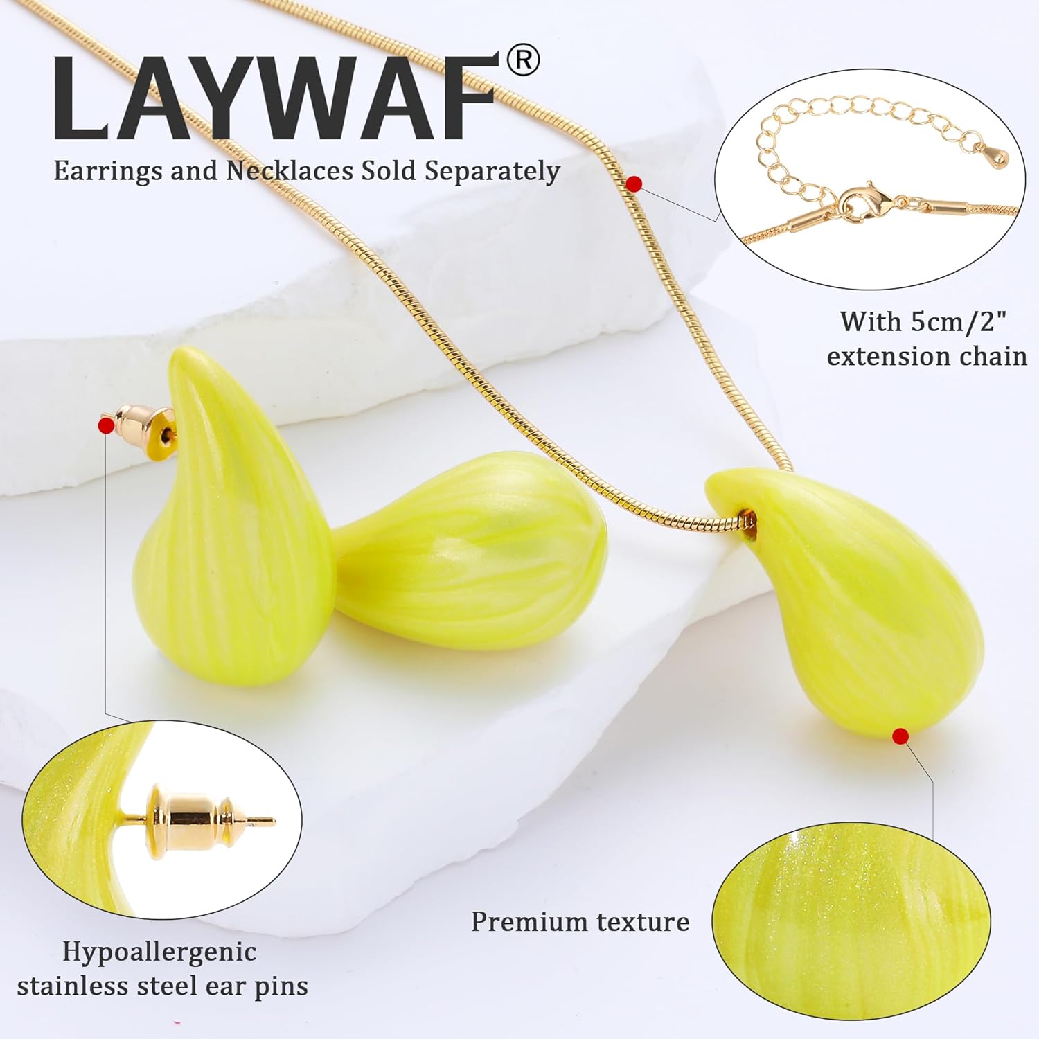 Big Hoop Earrings for Women Trendy, Teardrop Dangle Earrings Jewelry, Hypoallergenic 22K Gold Plated Stainless Steel Posts, Nickel Free Chunky Stud Earrings, Designer Duped Jewelry - Image 5