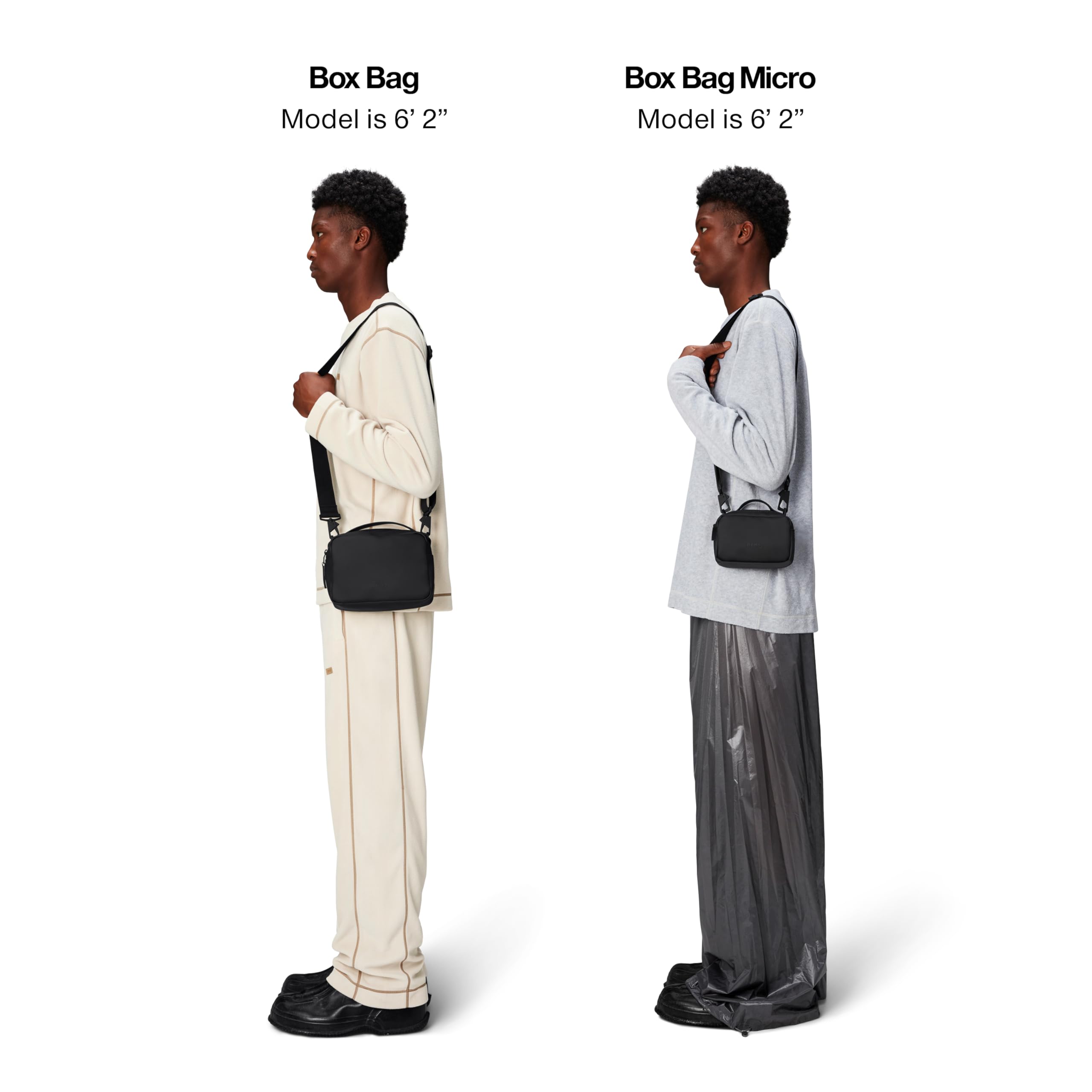 RAINS Unisex Waterproof Crossbody Bag, Sling Bag, Fanny Bag - Versatile Black Box Bag for Women & Men