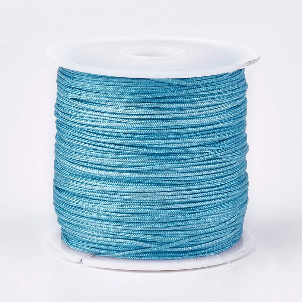 Cheriswelry 0.8mm Nylon Chinese Knotting Cord Nylon Beading String Cord Crafting Macrame Thread Cord for Woven Bracelet Jewelry Making,Dark Turquoise