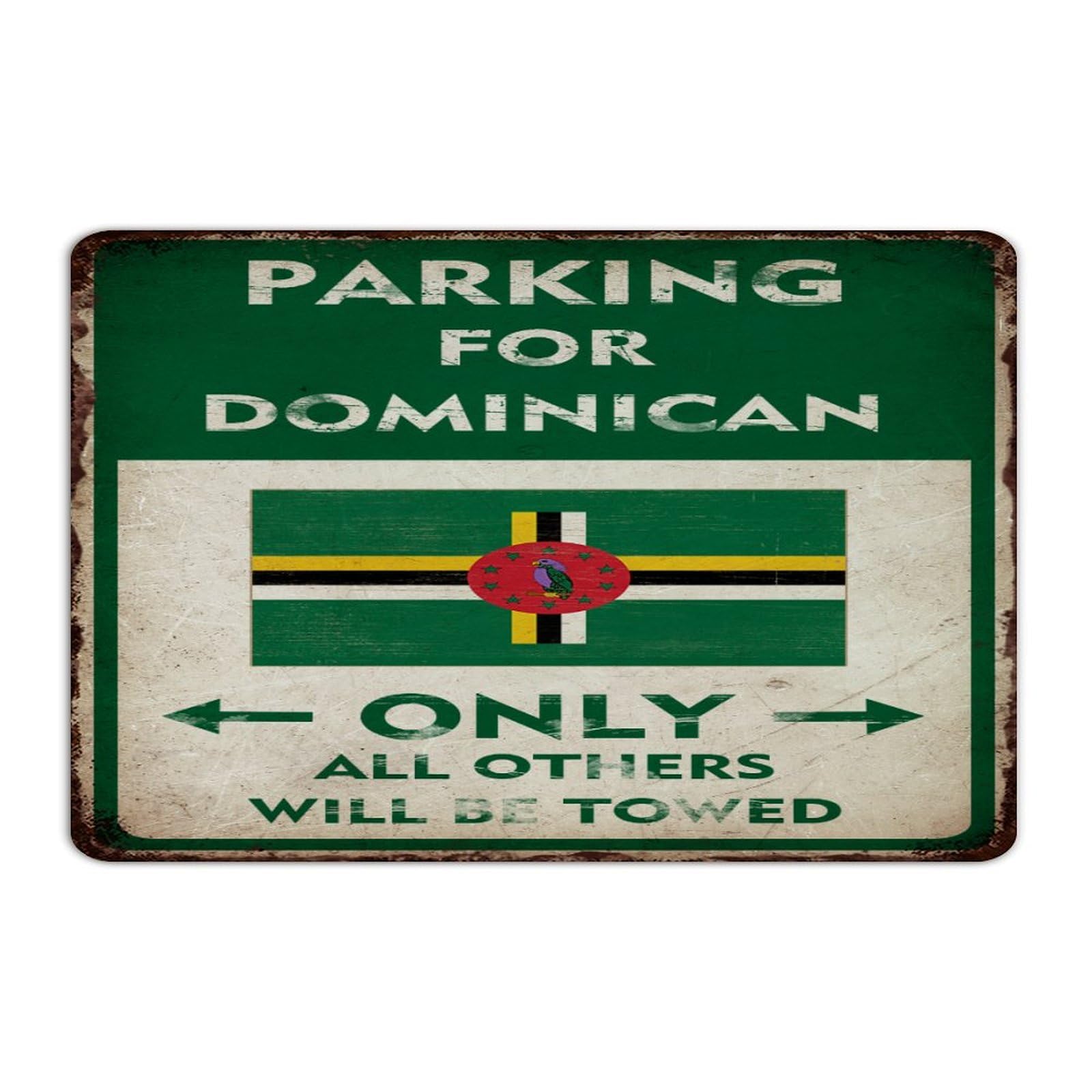 Parking for Dominican Only All Others Will Be Towed Fashion Chic Metal Signs Retro Dorm Signs Private Driveways Home Décor Metal Plaque for Fence Garage Laundry 12x18 Inch