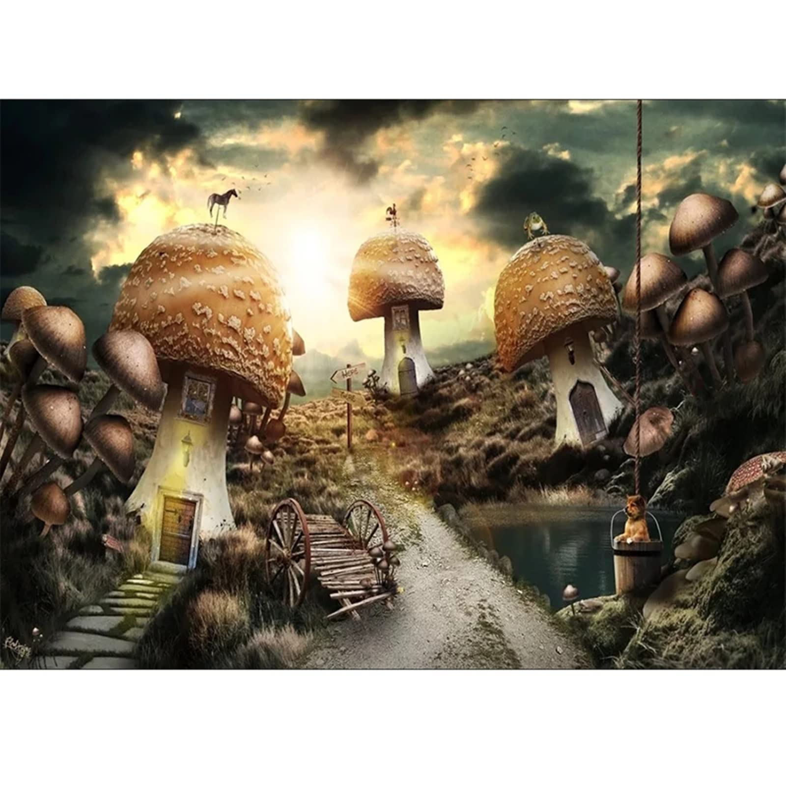 Puzzles 1500 Stück für Erwachsene Pilzwelt Geschicklichkeitsspiele FüR Die Ganze Familie, Bunte Puzzles, Fertige Größe 87.5×57.5cm