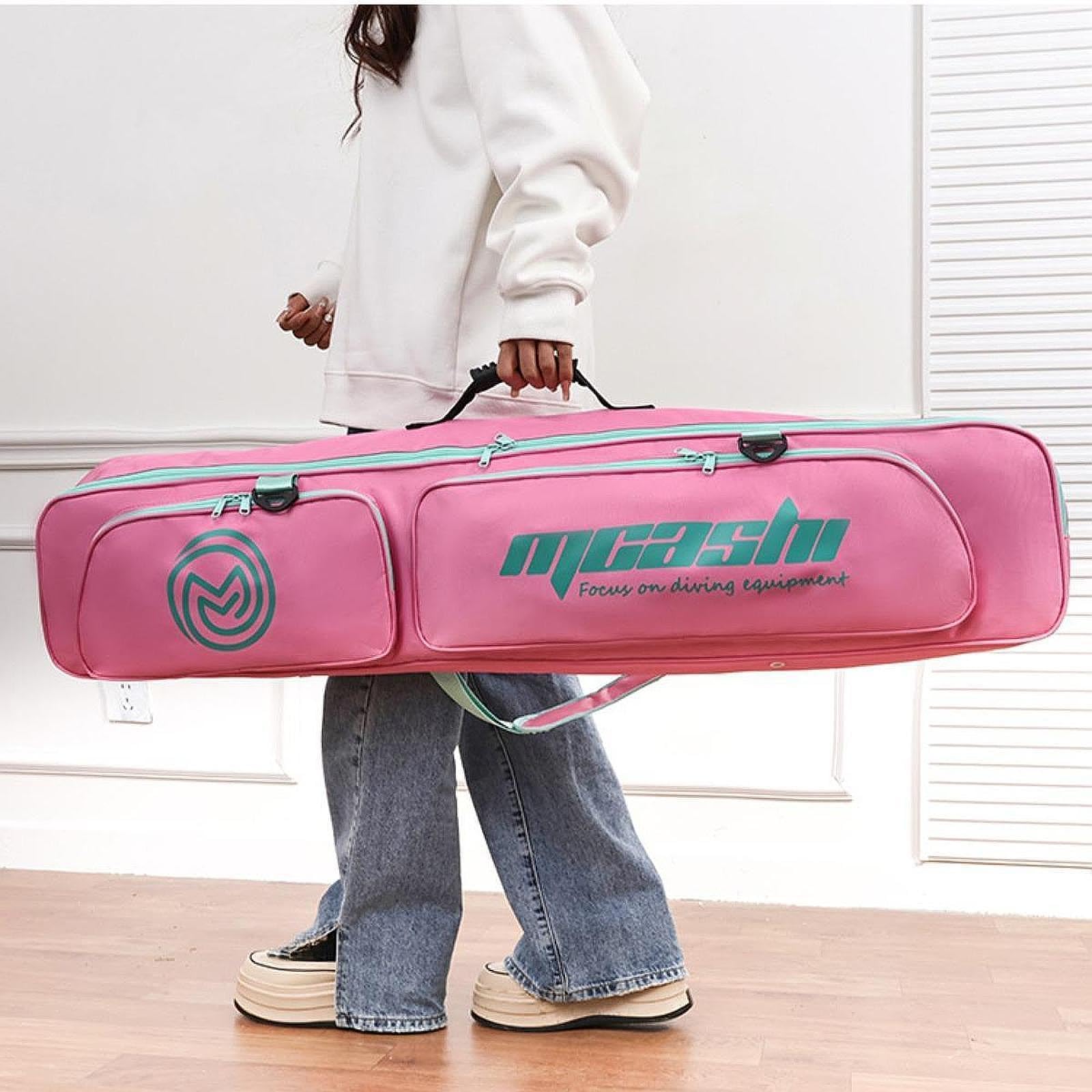 Sac à Palmes Longues avec Bandoulière, Rangement pour Équipement de Plongée, pour l'Apnée, la Natation, la Plongée avec Tuba