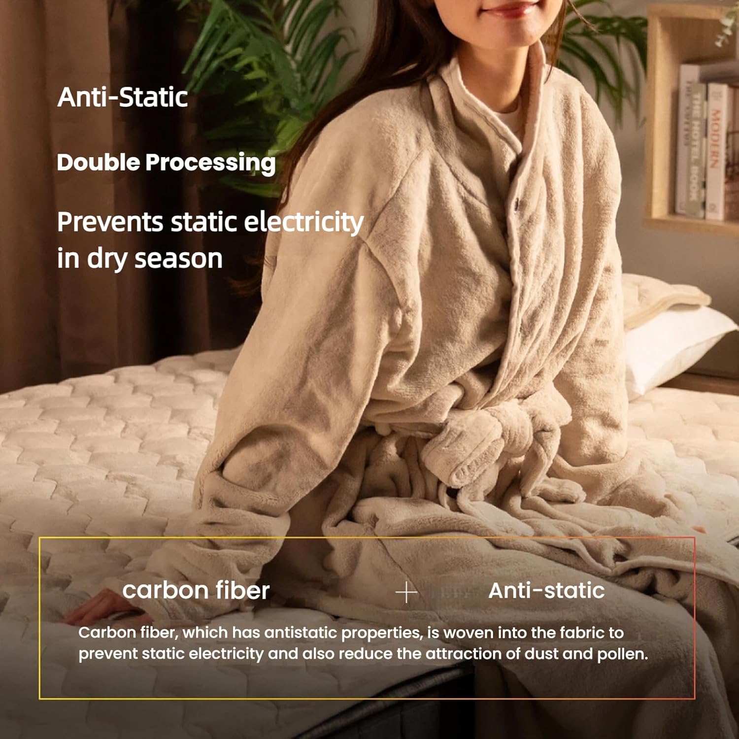 Women Luxury Bathrobe Premuim Flannel Fleece Antistatic Heat-retaining Anti-pill Loungewear Japan Design - Image 2