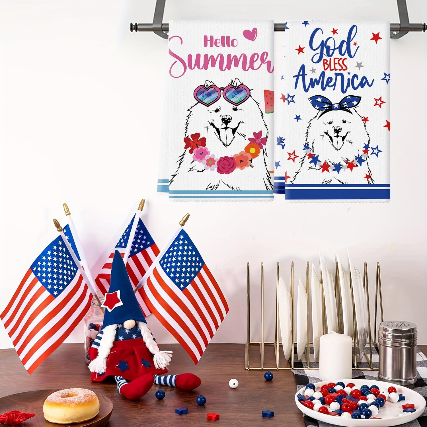 11 Pcs Samoyed Kitchen Towels 14x21 Inch Puppy Dog Dish Towel Kitchen Dishcloth Cute Hand Towels for Bathroom Home Decor Christmas Dog Lovers Men Women Gifts - Image 3