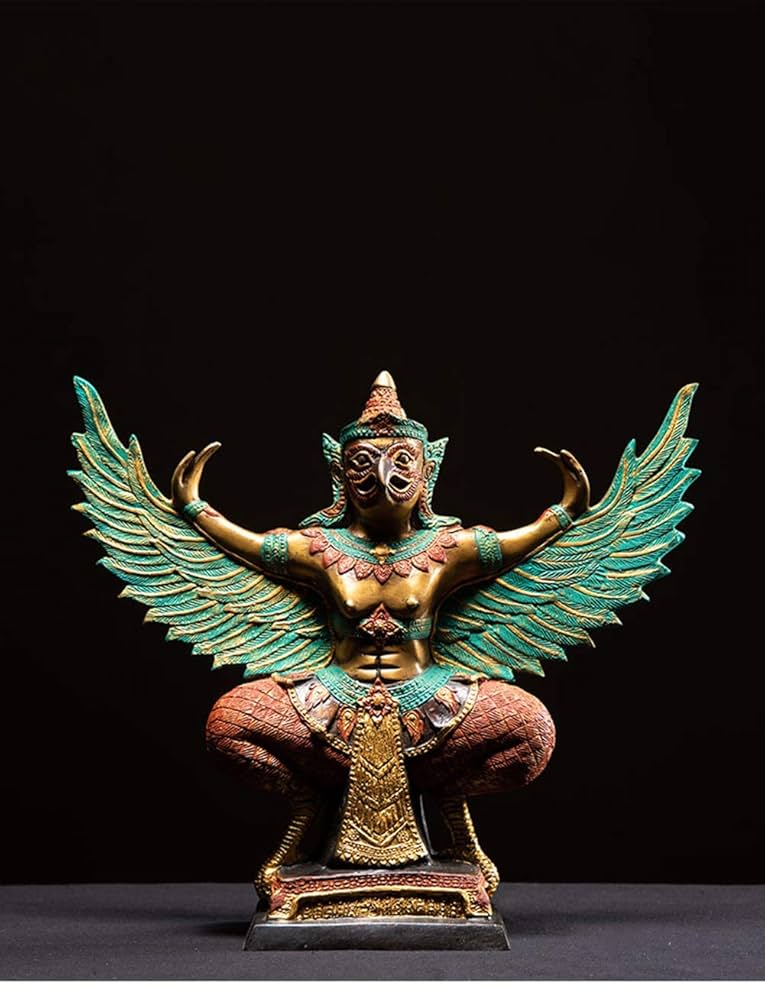 木彫り　インド神　カルーガ Amazon.co.jp: ガルーダ像の装飾、純銅の手工芸品の彫刻インドの