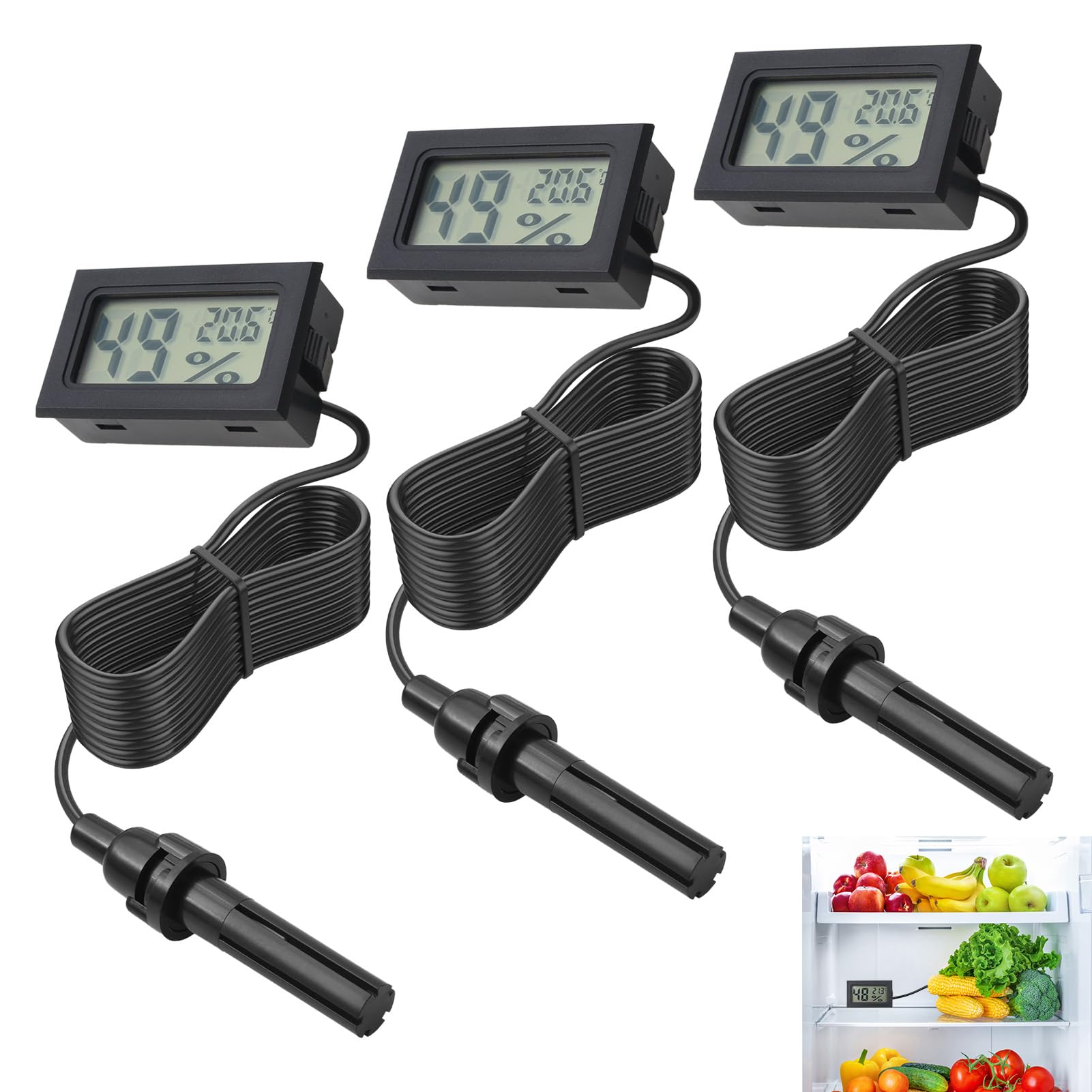 3PCS Digital Thermometer Hygrometer Mini Temperature Humidity Gauge