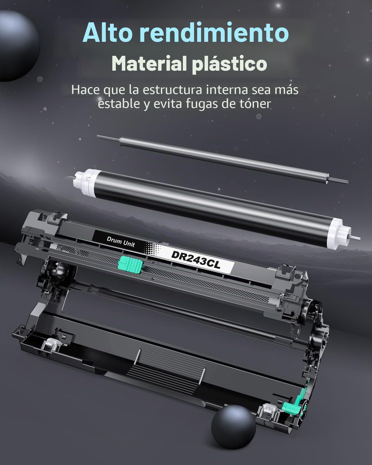 INK4U DR243 Tambor para Brother DR243CL Reemplazo para Brother MFC-L3750CDW MFC-L3770CDW HL-L3210CW HL-L3230CDW HL-L3270CDW MFC-L3710CDW DCP-L3550CDW (1X Negro)