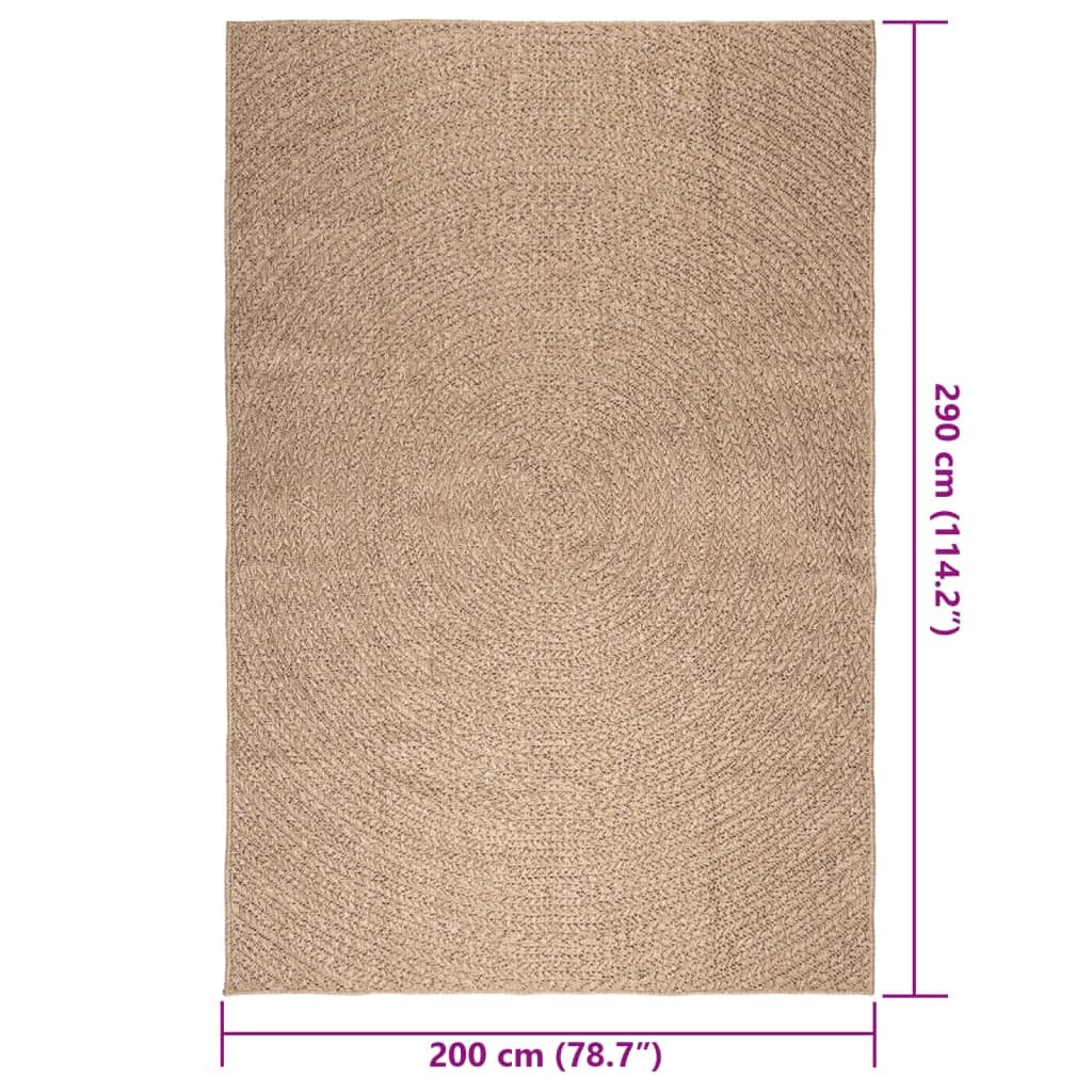 Xhnifben Outdoor Teppich ZIZUR 200x290 cm Jute-Optik aus robustem PP UV-beständig wetterfest leicht zu reinigen für Wohnzimmer Terrasse Balkon Esszimmer & Flur