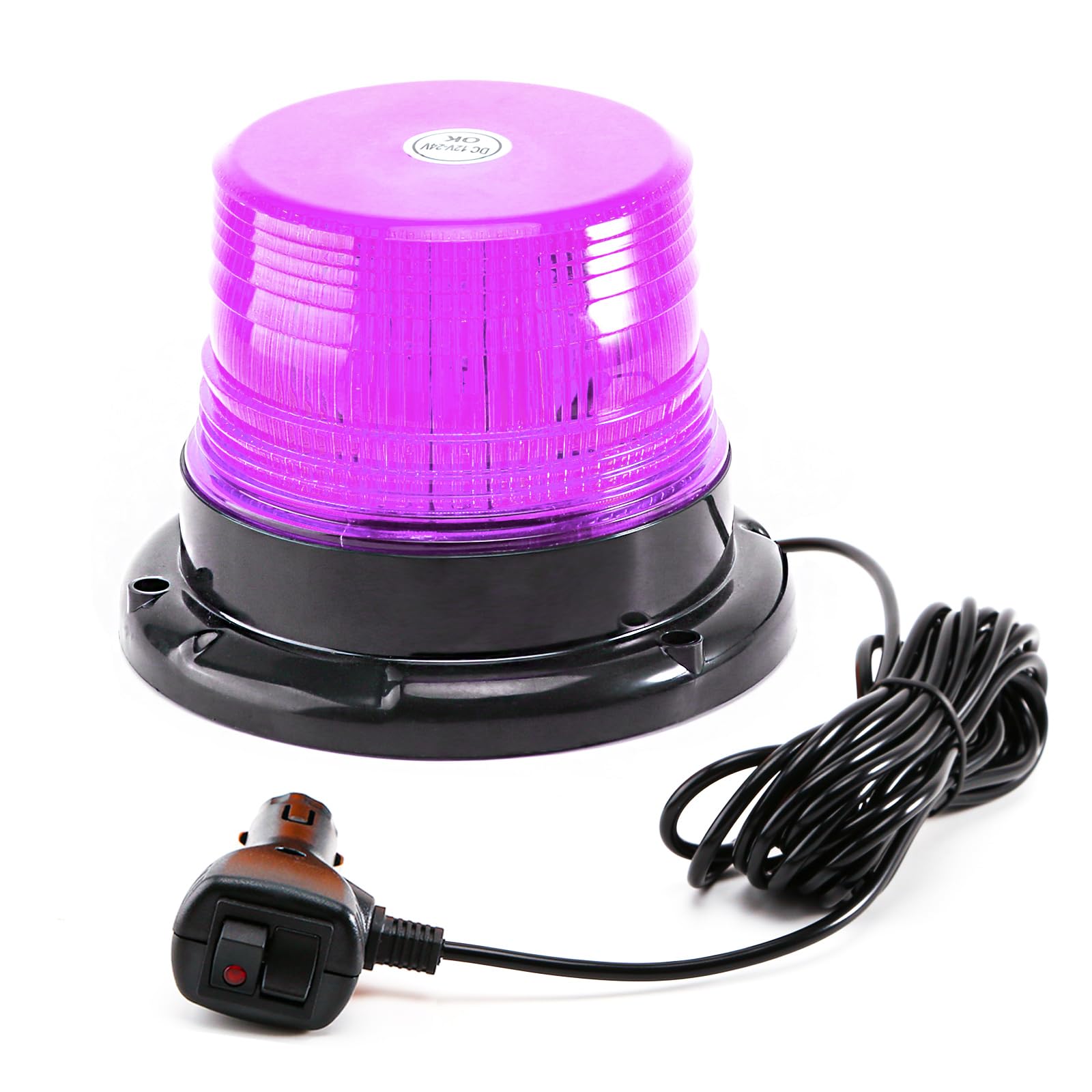 Purple Rooftop Beacon Strobe Lights w/Magnetic Base, 1-Pcs