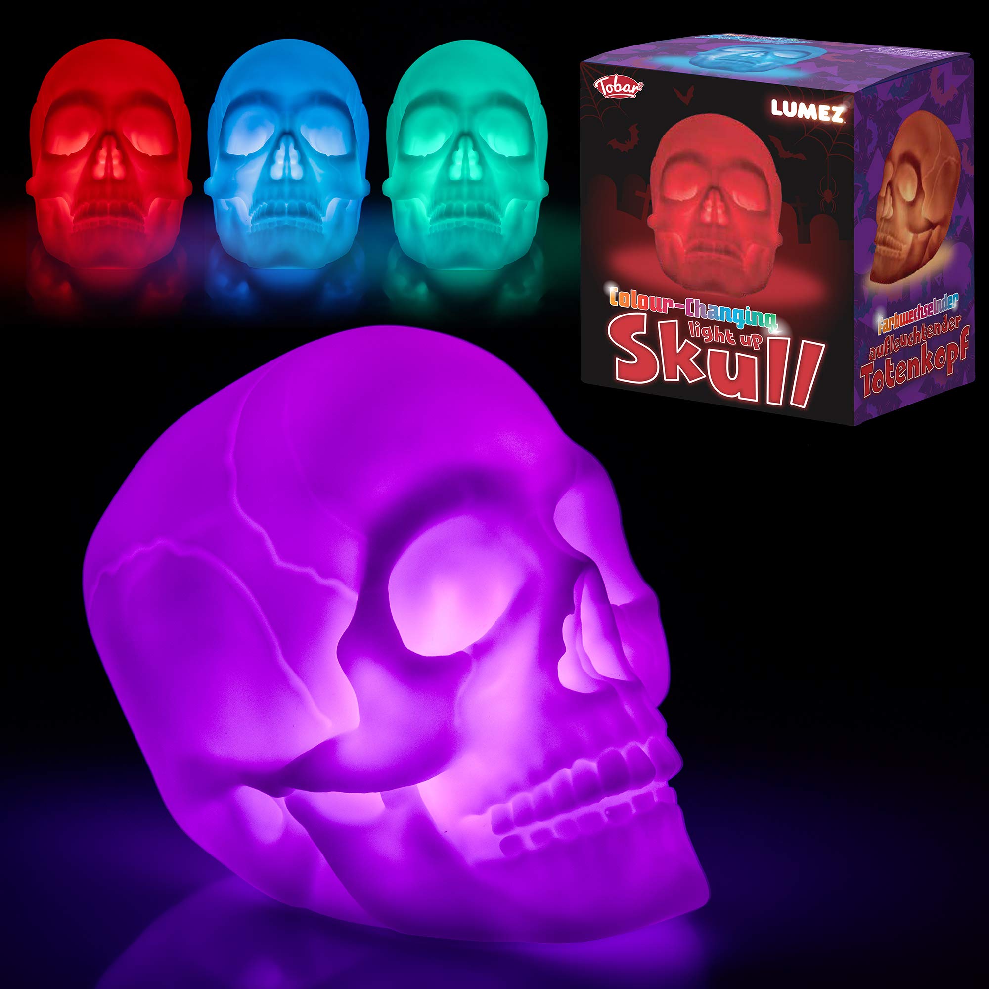 Tobar Colour Changing Skull Mood Light - Batteries Included