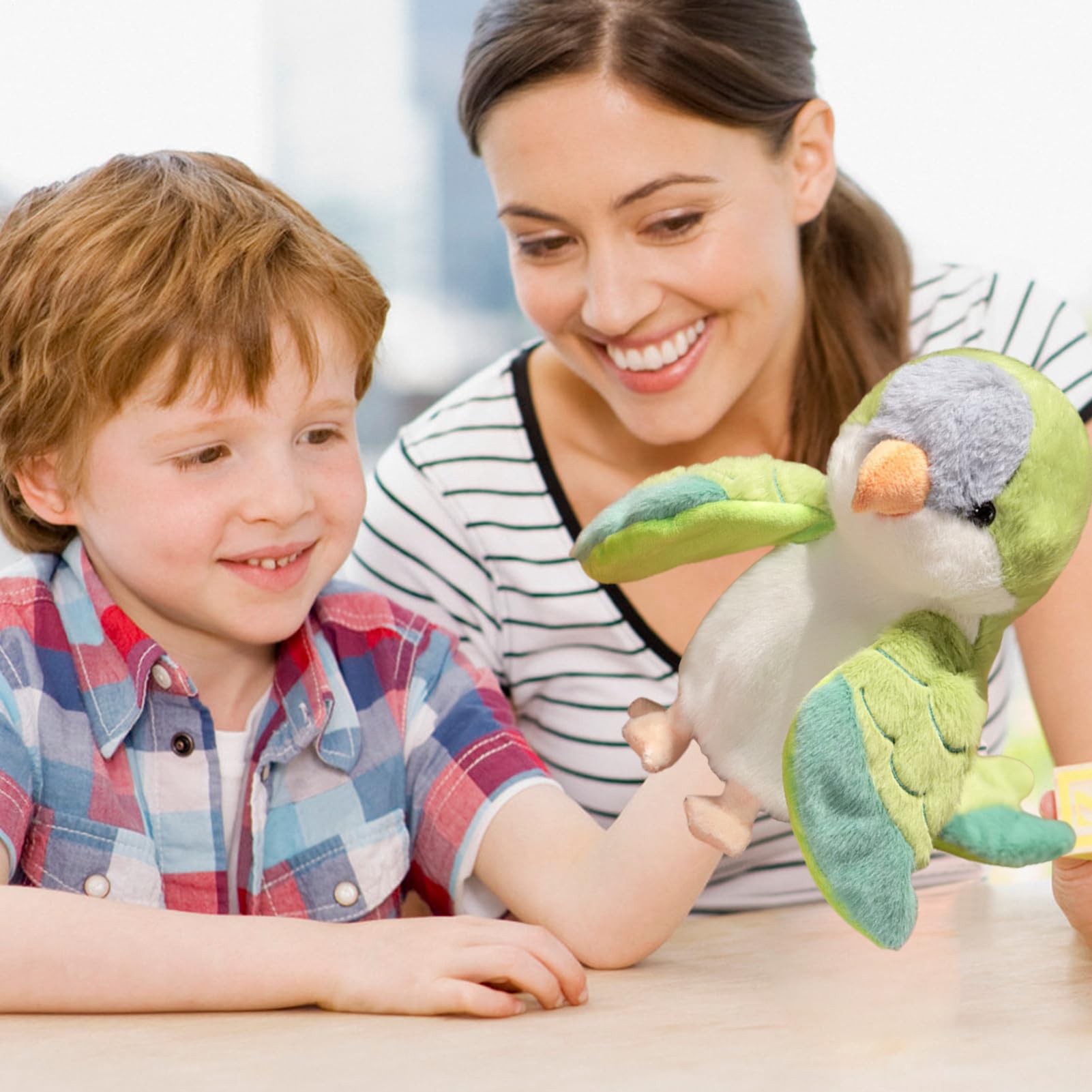 Burattino A Mano – Peluche In Cotone PP 20 Cm | Marionetta A Mano Per Uccellino1 Peluche | Gioco Interattivo Con Marionette Per Animali Per L'educazione Alla Narrazione E L'intrattenimento
