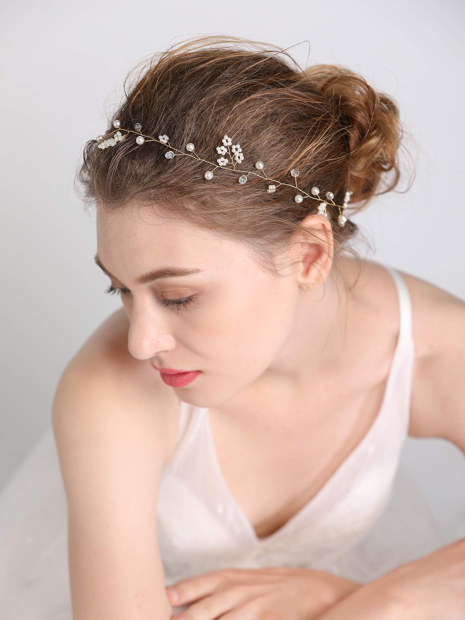 FXmimior Bridal Wedding Crystals Love Long Hair Vine Headband Wedding Evening FXmimior Bridal Wedding Crystals Love Hair Vine Headband  main image 4