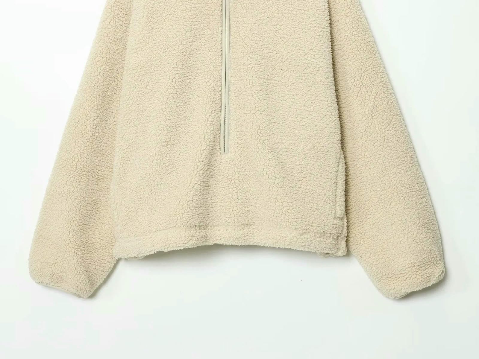 kurtka damska Sherpa Fleece Style bluza z długim rękawem sportowa bluza z kapturem na co dzień jesień zima armia zielony-m