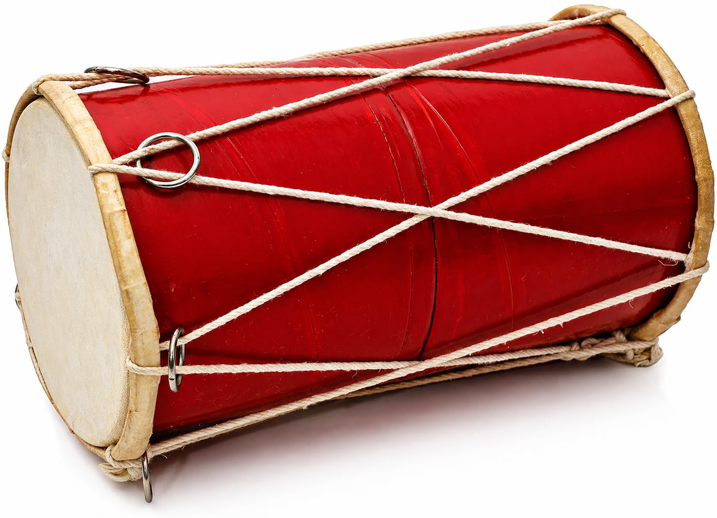 Fatto a mano in legno e pelle classica indiana folk tabla batteria a percussione a mano strumenti musicali del mondo Punjabi Dhol Dholak Dholki Divertimento per adulti Compleanno Inaugurazione della