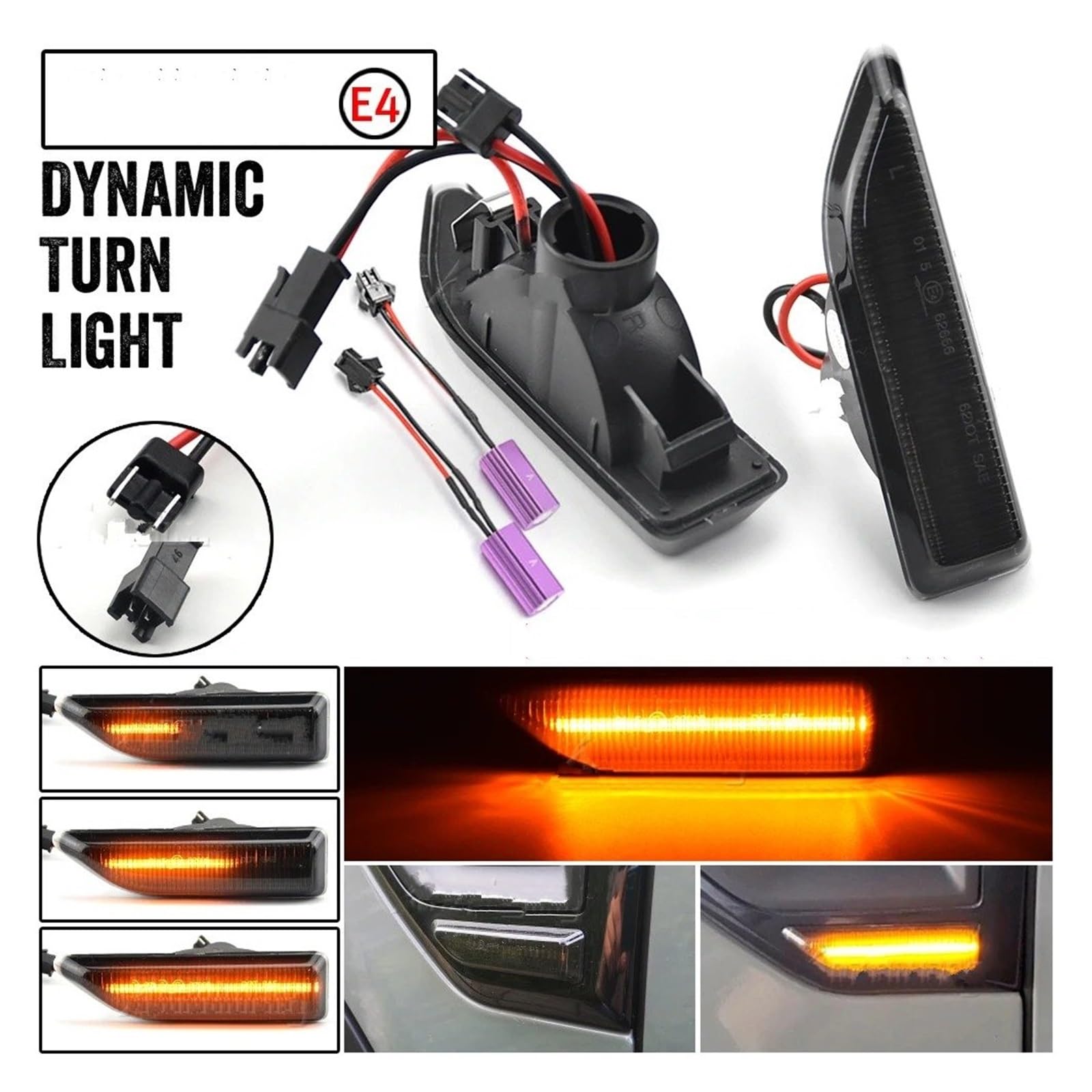 Luz LED De Posición Lateral Secuencial Dinámica Con Señal De Giro Fluida Para Mini Para Countryman F60 2017 2018 2019 2020 Intermitentes Laterales Dinámicos(Smoky black)