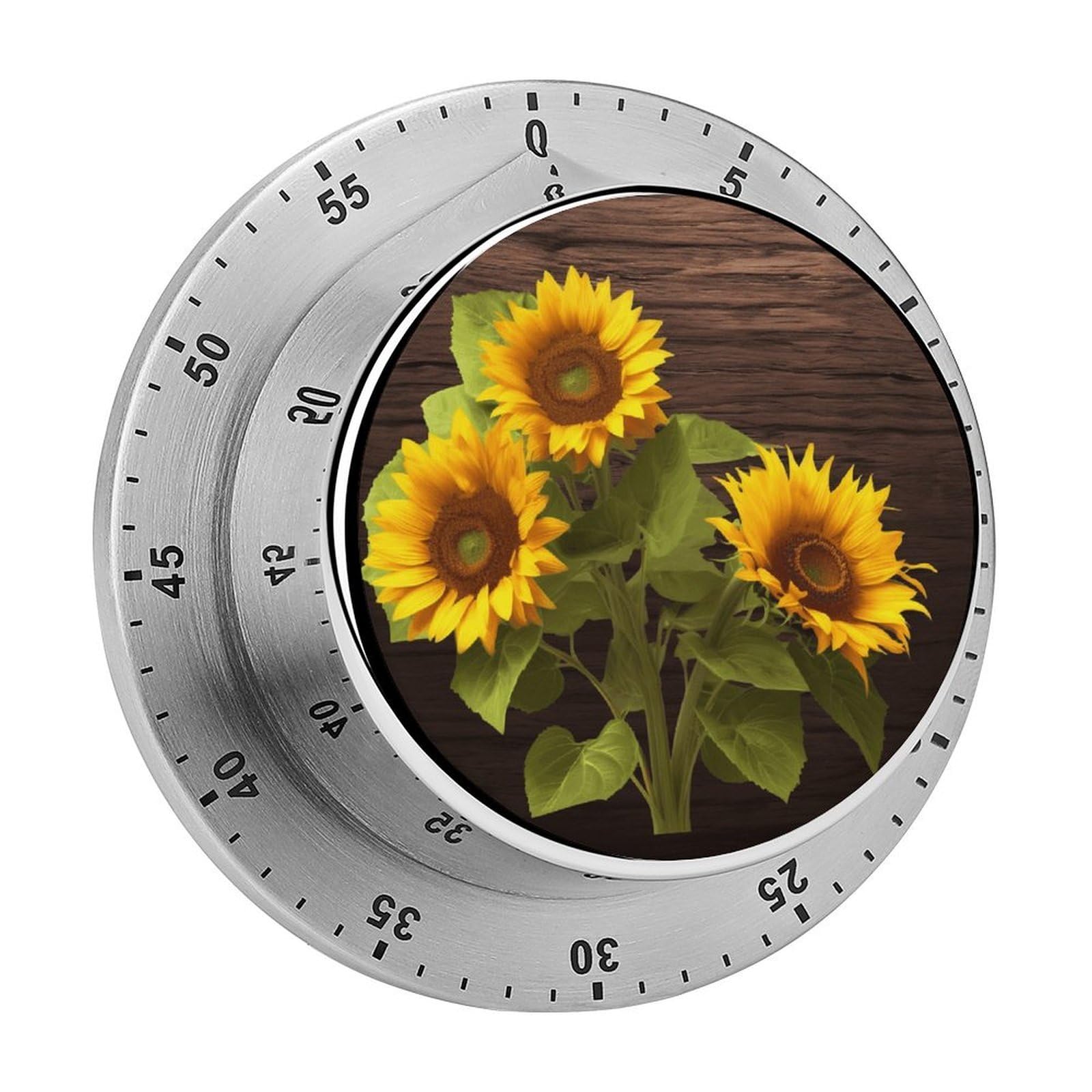 Adfgyerh Style Sunflower Plant Timer For Cooking, Kitchen Timer Magnetic No Batteries Required, Mechanical Timer With Loud Alarm, For Fitness Baking Exercise Oven