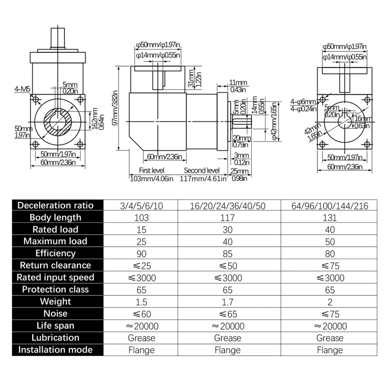 Planetengetriebe 90 Grad Winkel 4 bis 216 für Servo Schrittmotor