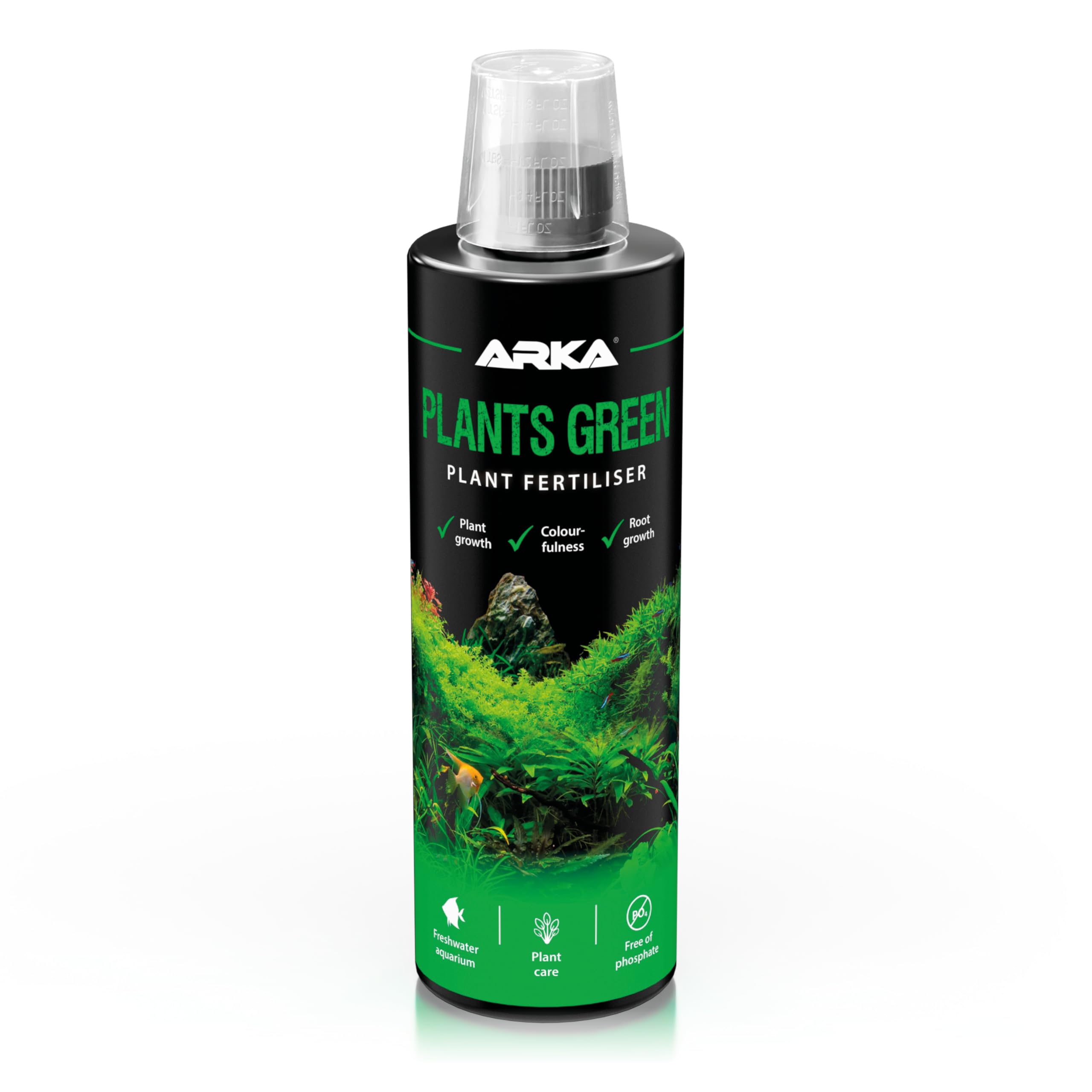 Aquarium plant fertiliser – ARKA Plants Green 473 ml – promotes lush growth & deep roots – complete liquid fertiliser with iron, vitamins & trace elements – easy dosing – for vibrant freshwater tanks