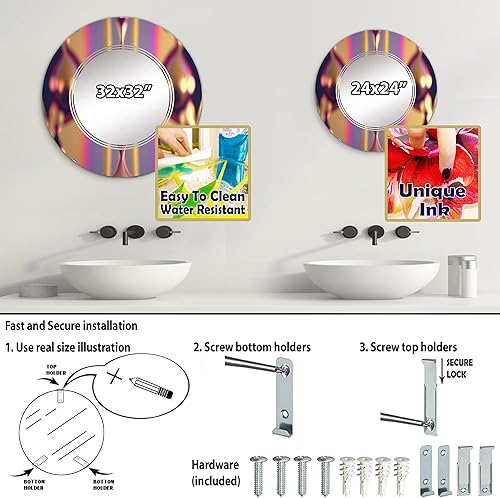 Miniatura 11 de Globo infinito rosa y dorado, espejo de tocador, espejos de baño, espejos de pared para sala de estar, dormitorio, espejo ovalado, grande, 20 x 30