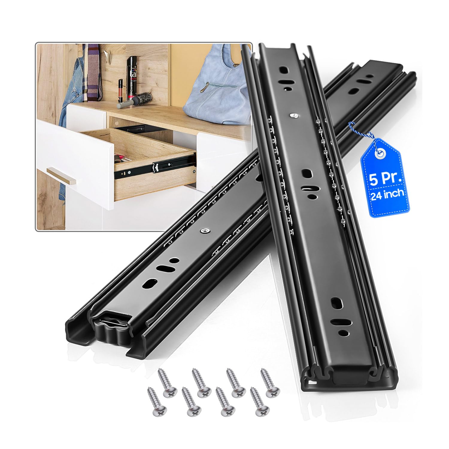 Full Extension Drawer Slides - VAGUDE Cabinet Rails -13 Full Extension Drawer Slides - VAGUDE Cabinet Rails -13