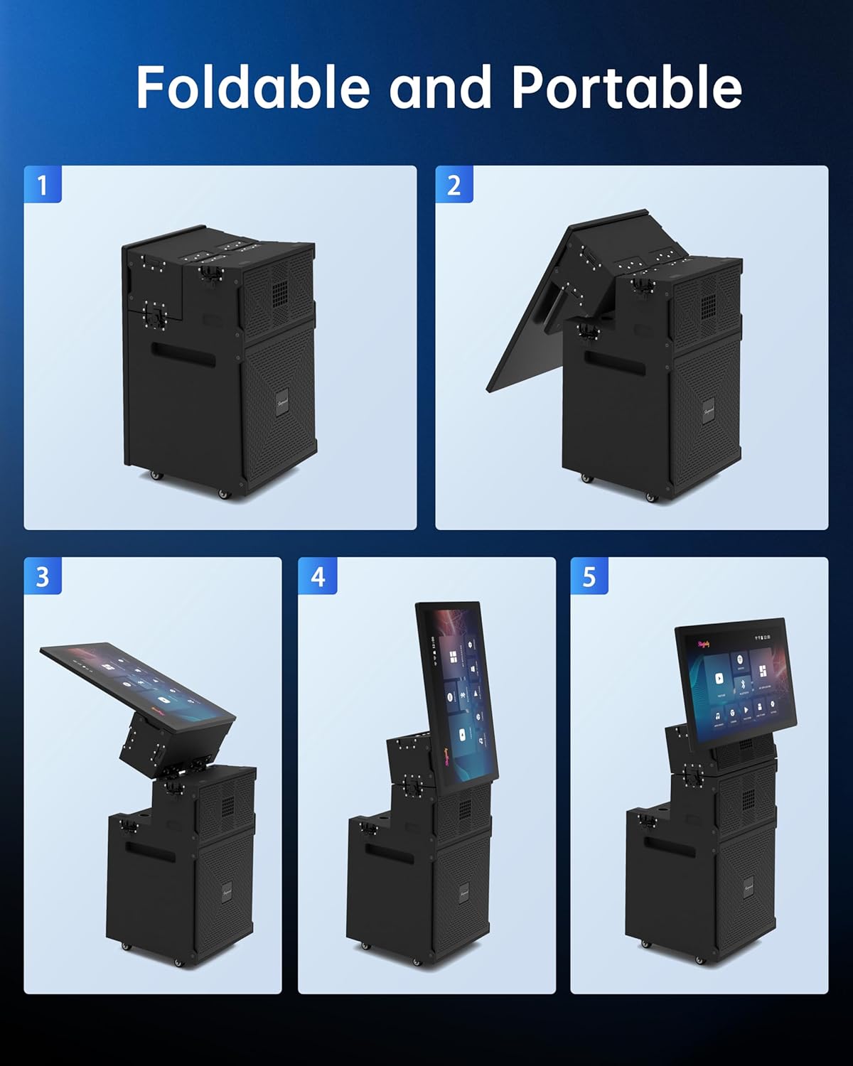 Karaoke Machine for Adults with Lyrics Display, Portable Built-in 22 Inches Tablet with 2 Wireless Microphones,1200W Peak Power Bluetooth Portable Karaoke System for Any Occasion (S-200)