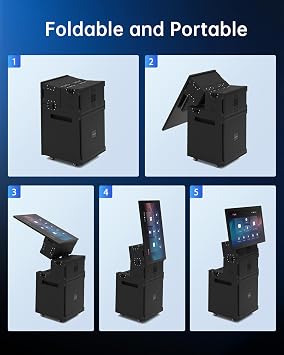 Karaoke Machine for Adults with Lyrics Display, Portable Built-in 22 Inches Tablet with 2 Wireless Microphones,1200W Peak Power Bluetooth Portable Karaoke System for Any Occasion (S-200) (22 inch)