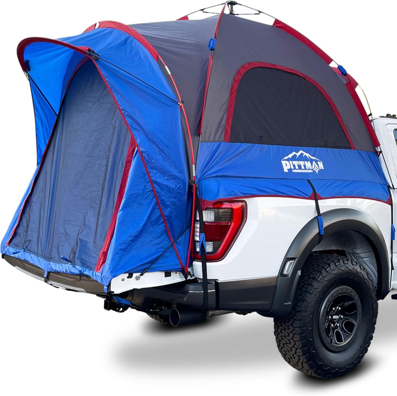 Pittman - Truck Bed Tent with EZ-UP Design - Pickup Truck Tent for Camping - Includes Rain Fly, Extra Wide Entry, Oversize Air Mesh & Porch Cover - Premium Pickup Bed Camper