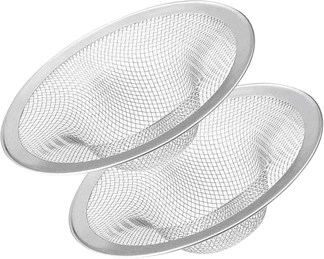 KUFUNG Sink Strainer, Basket Stainless Steel Bathroom Sink Stopper, Utility, Slop, Kitchen and Lavatory Sink Drain Strainer Hair Catcher (2.75 inch, Narrow Side High-Density Net)