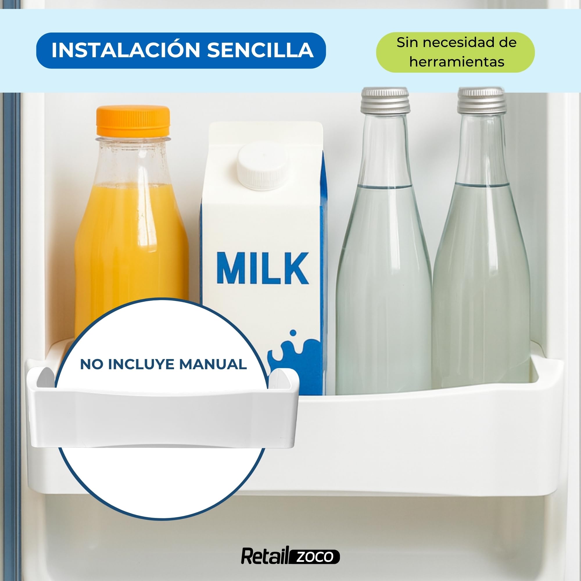 Estante Botellero Frigorífico compatible con Fagor, Botellero inferior para la nevera, código original AS0016135 FA2T006A5 FA — view 4