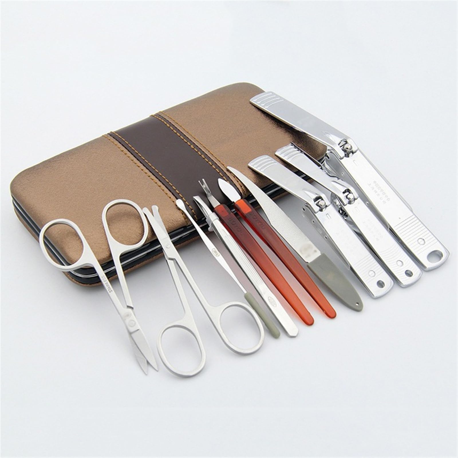 Sets y kits para manicura y pedicura Juego de manicura, kit de cortaúñas, 10 piezas de acero inoxidable, kit de cuidado de manicura profesional, herramientas personales portátiles for el cuidado de la